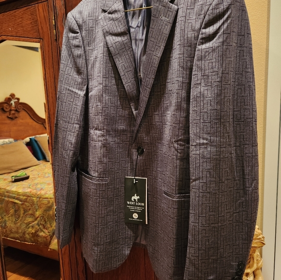 WEST LOUIS™ DESIGNER ENGLAND STYLE BUSINESS-MEN BLAZER - Picture 3 of 3